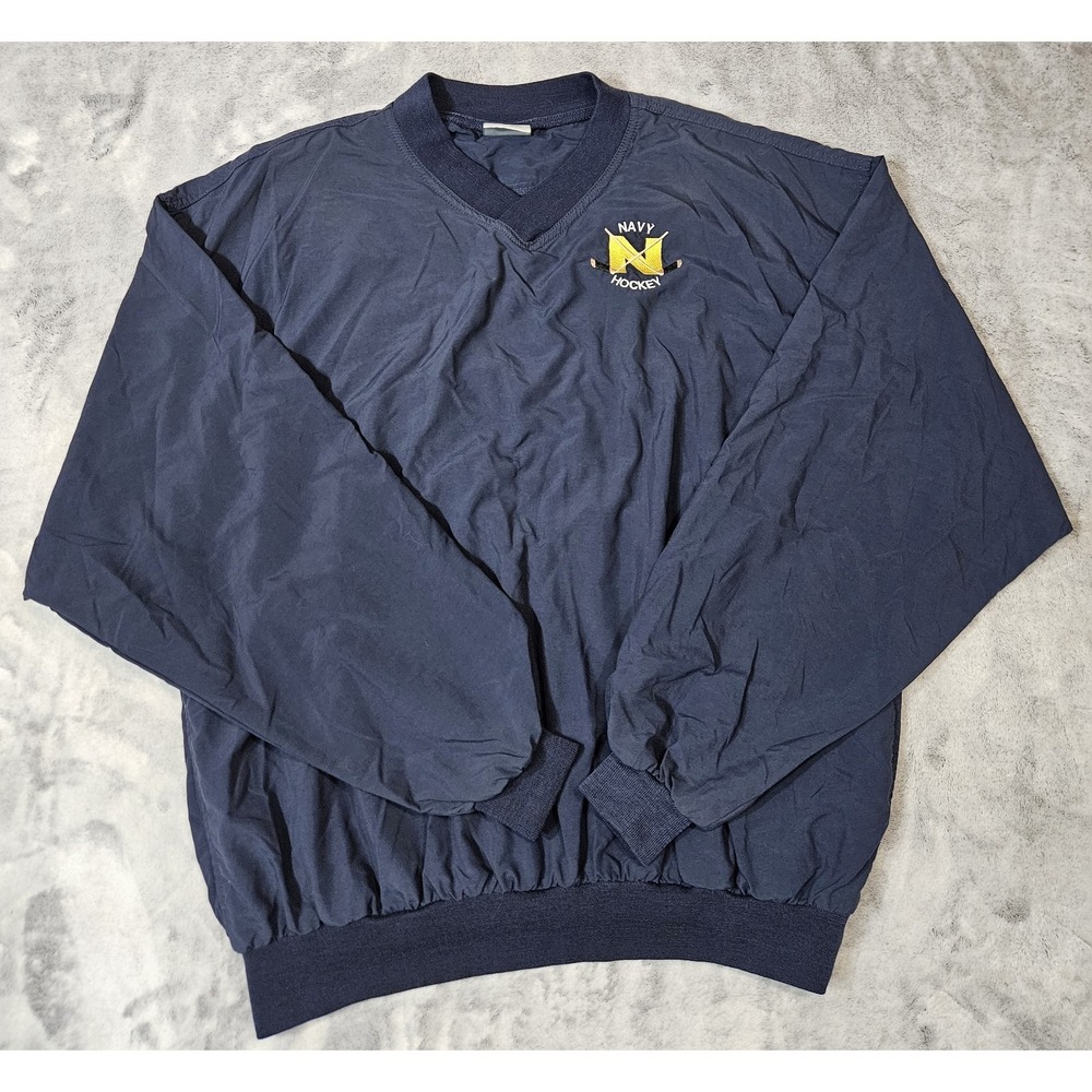 Vintage Munsingwear Navy University Hockey Windbreaker Nylon Pullover Size XL